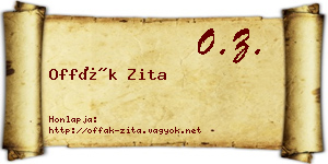 Offák Zita névjegykártya